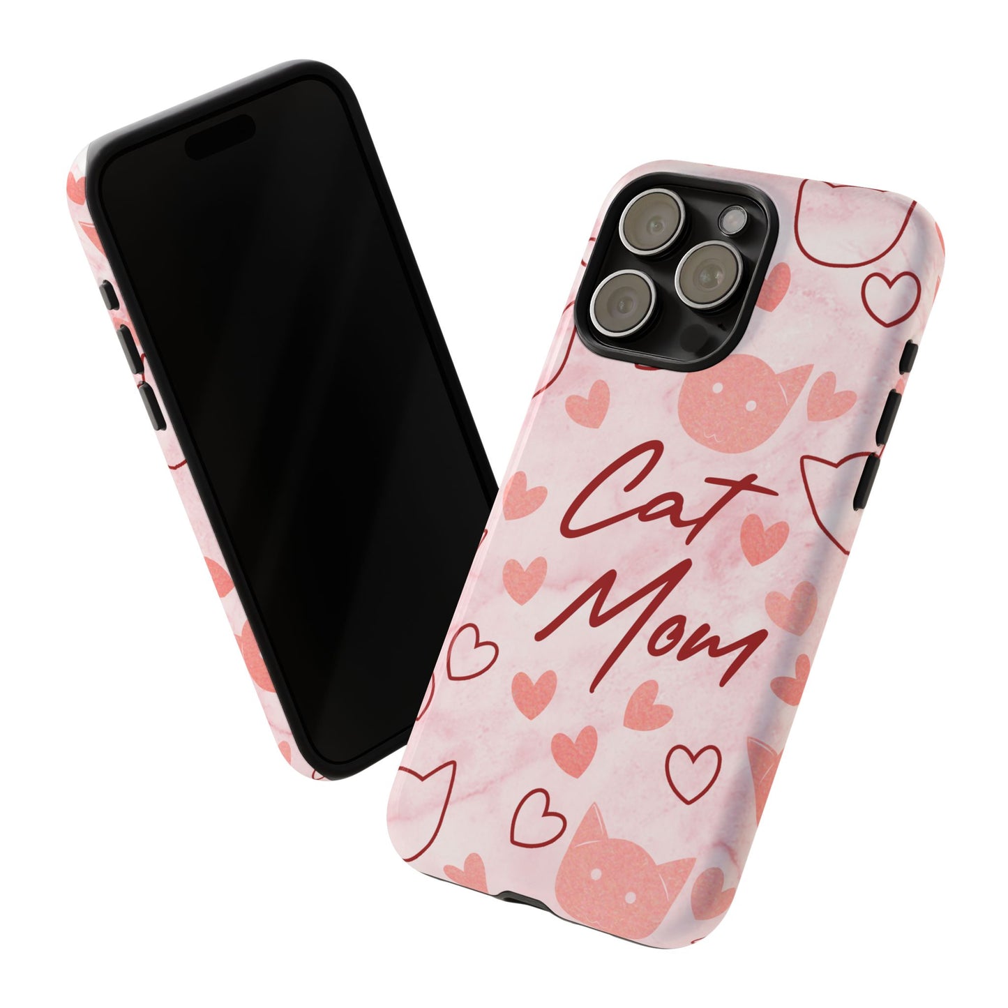 Cat Mom Phone Case - Cute Heart Design for Cat Lovers