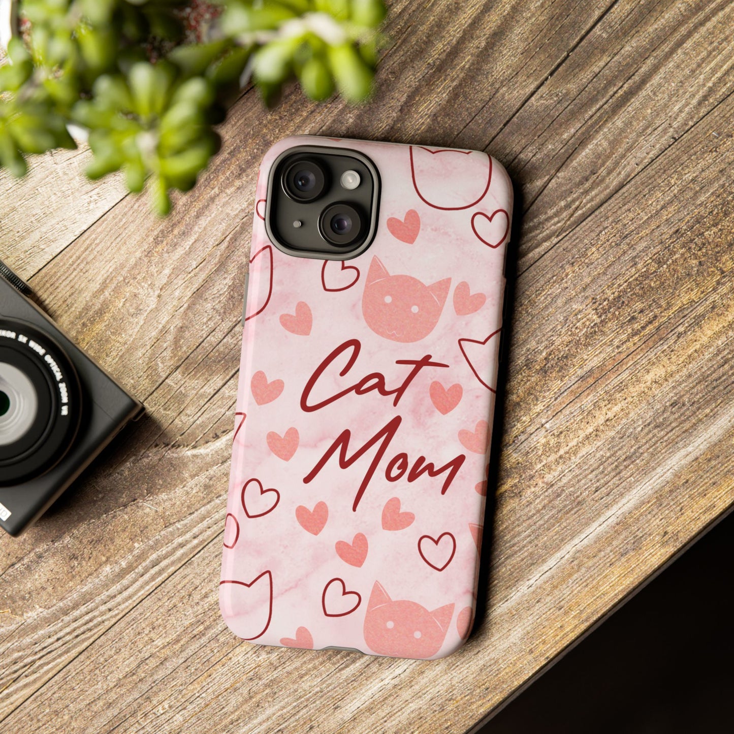 Cat Mom Phone Case - Cute Heart Design for Cat Lovers