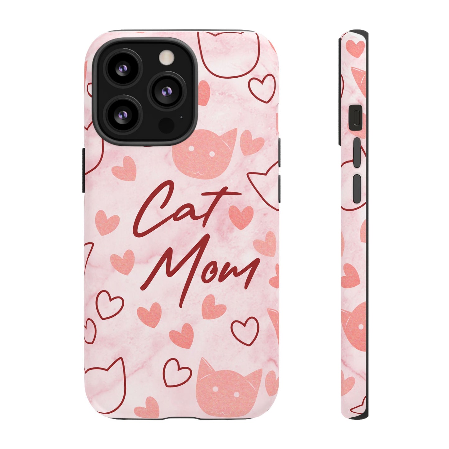 Cat Mom Phone Case - Cute Heart Design for Cat Lovers