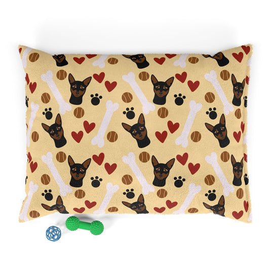 Charming Dog Bed with Hearts & Bones Pattern for Pet Lovers