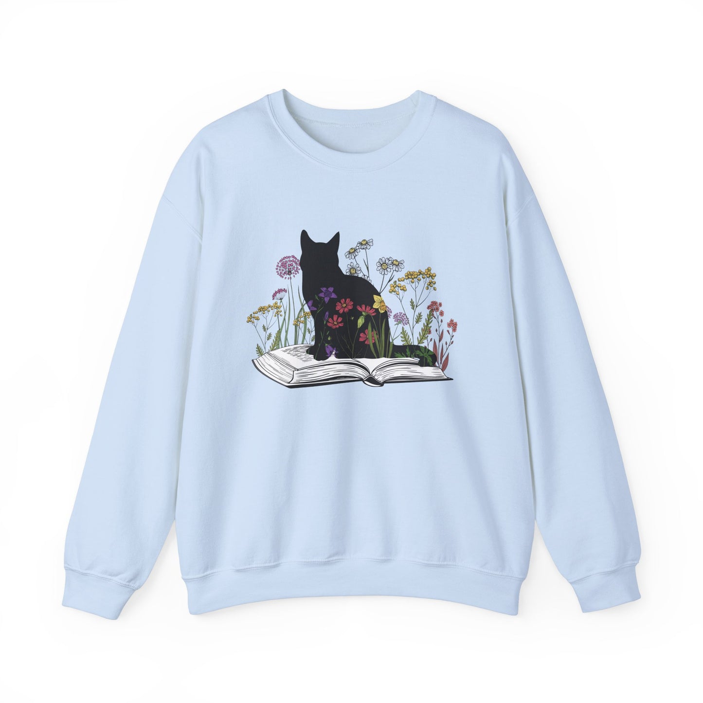 Cat Lover's Cozy Sweatshirt - Floral Book Design