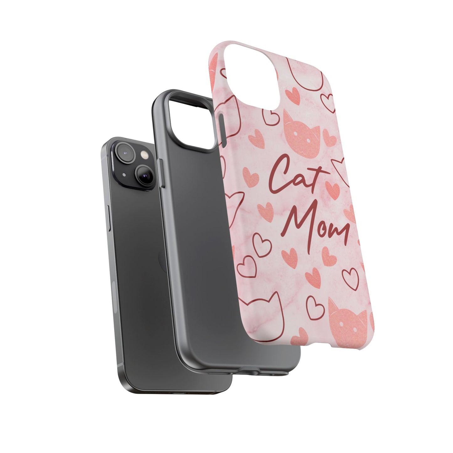 Cat Mom Phone Case - Cute Heart Design for Cat Lovers