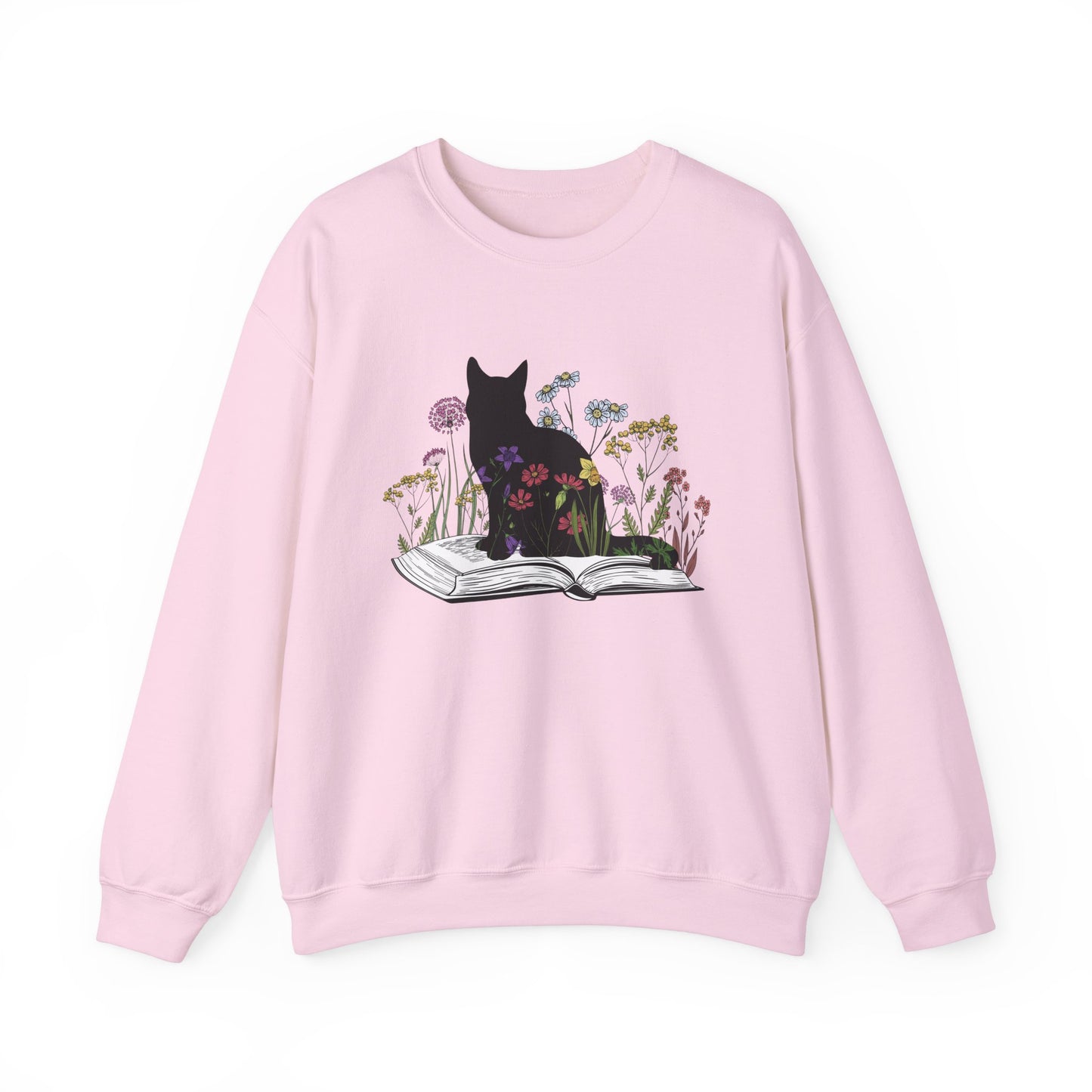 Cat Lover's Cozy Sweatshirt - Floral Book Design