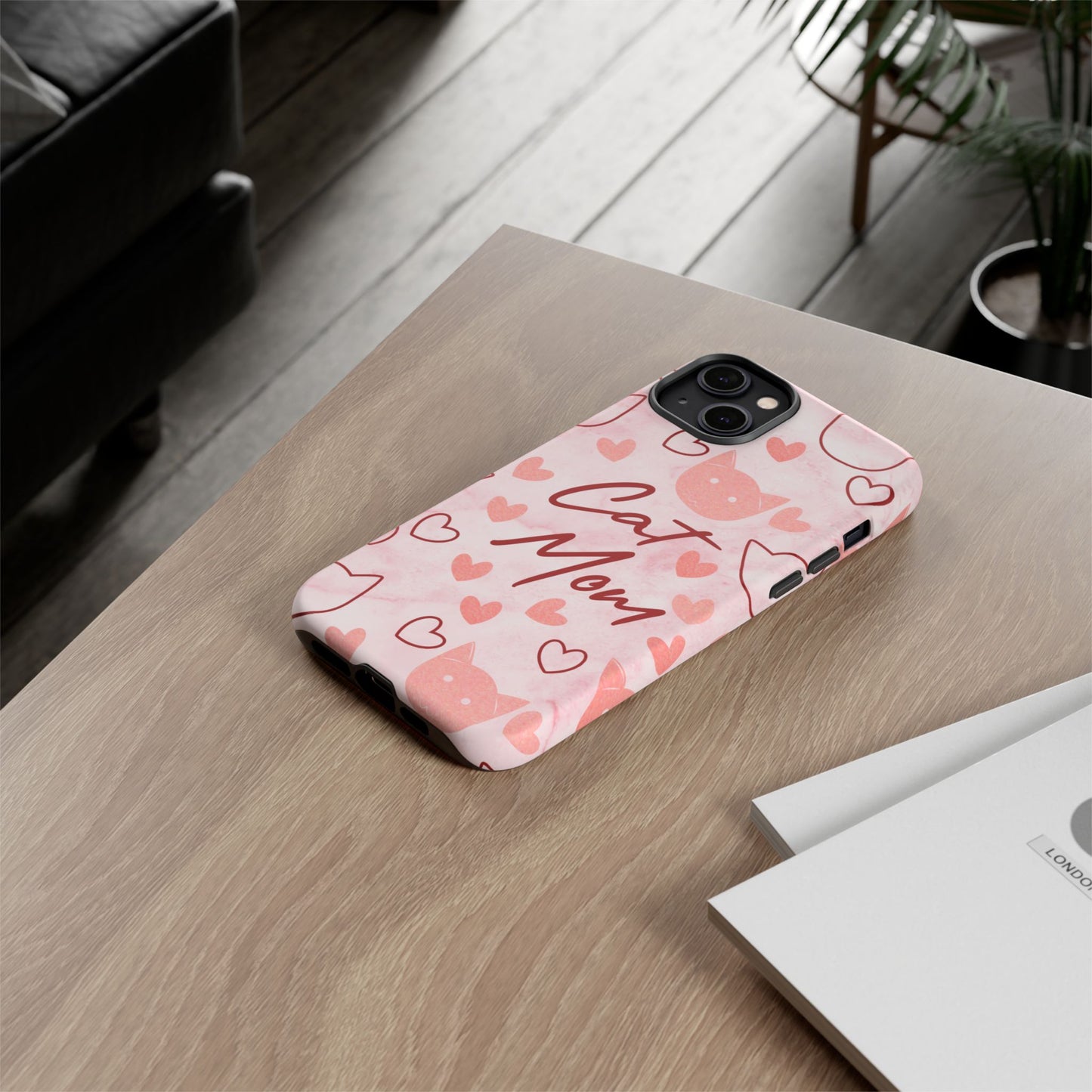 Cat Mom Phone Case - Cute Heart Design for Cat Lovers