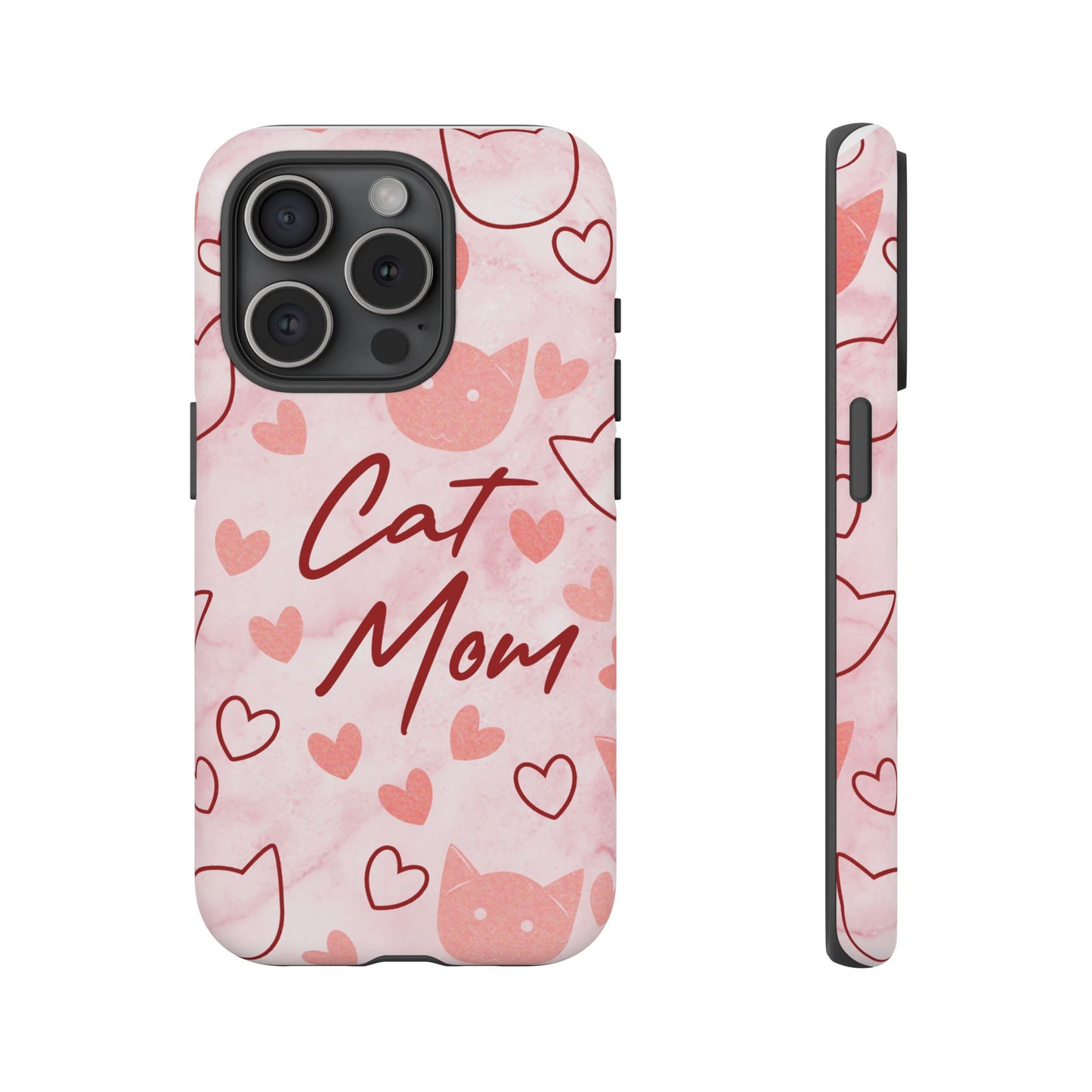 Cat Mom Phone Case - Cute Heart Design for Cat Lovers