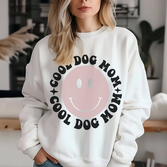 Cool Dog Mom Unisex Heavy Blend™ Crewneck Sweatshirt - Cozy Pet Lover Apparel