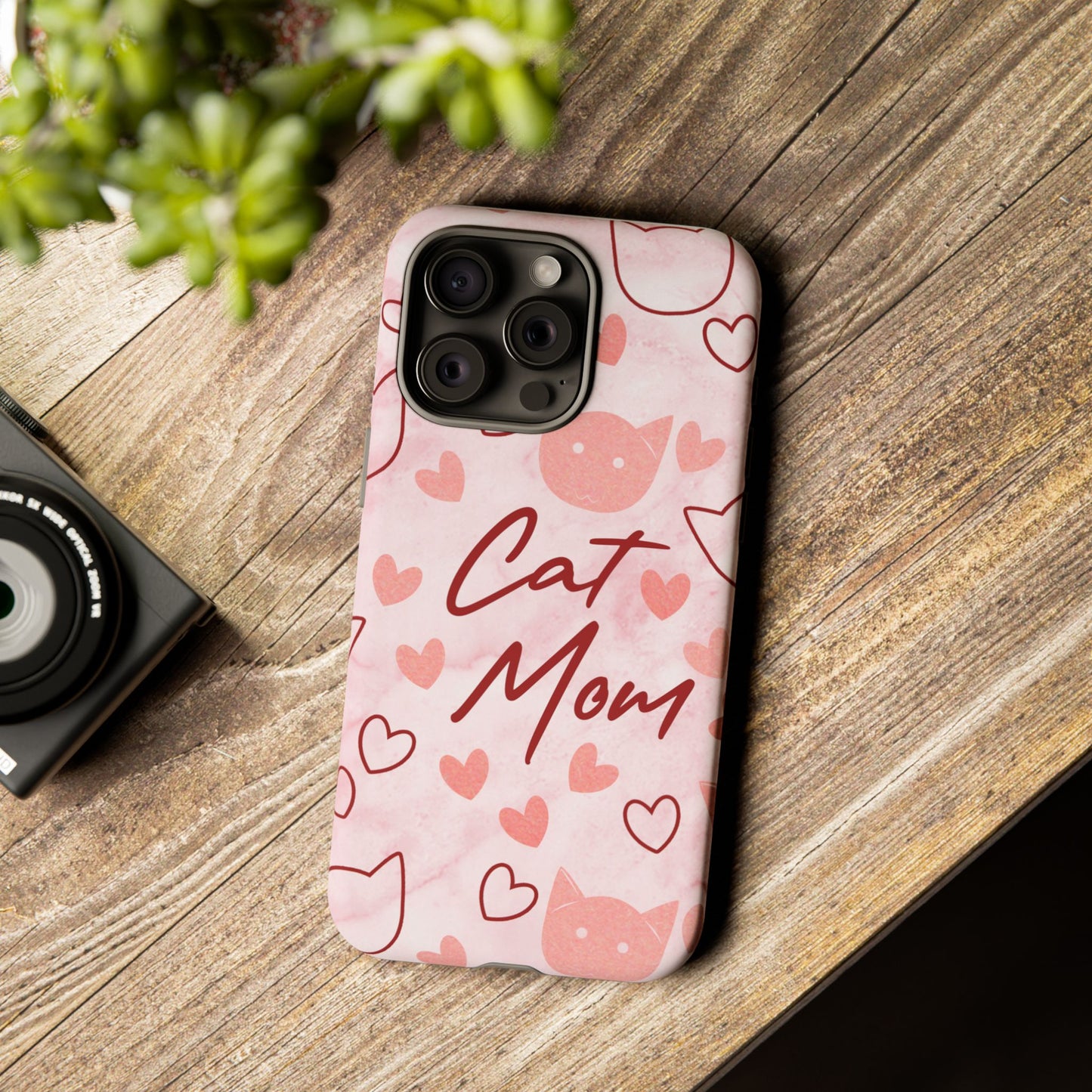 Cat Mom Phone Case - Cute Heart Design for Cat Lovers