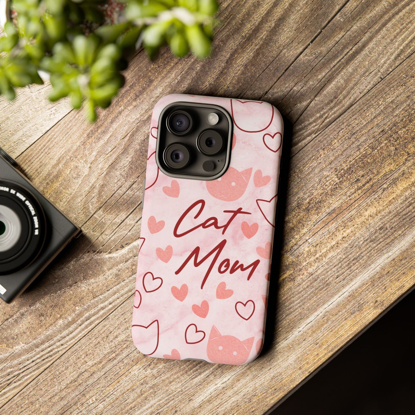 Cat Mom Phone Case - Cute Heart Design for Cat Lovers