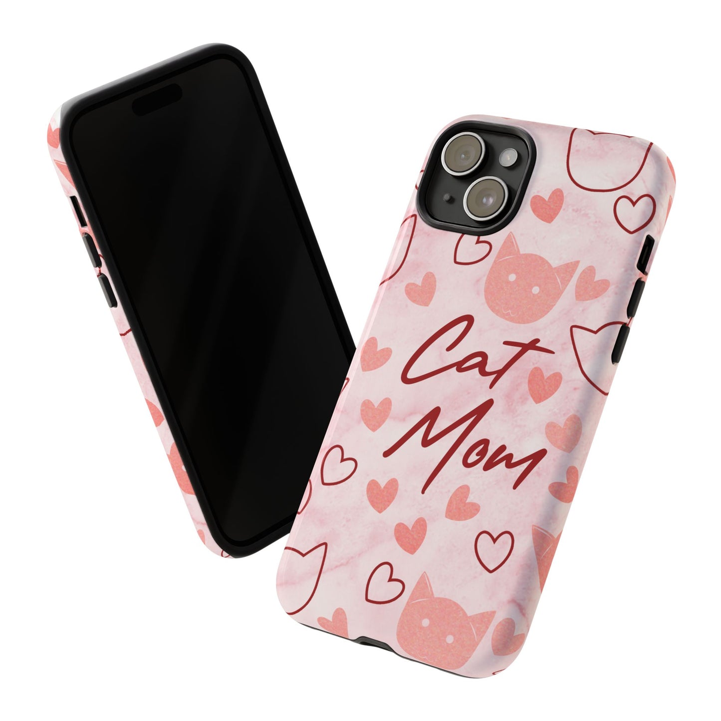 Cat Mom Phone Case - Cute Heart Design for Cat Lovers