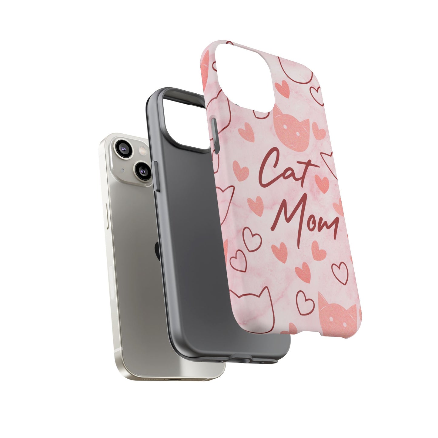 Cat Mom Phone Case - Cute Heart Design for Cat Lovers