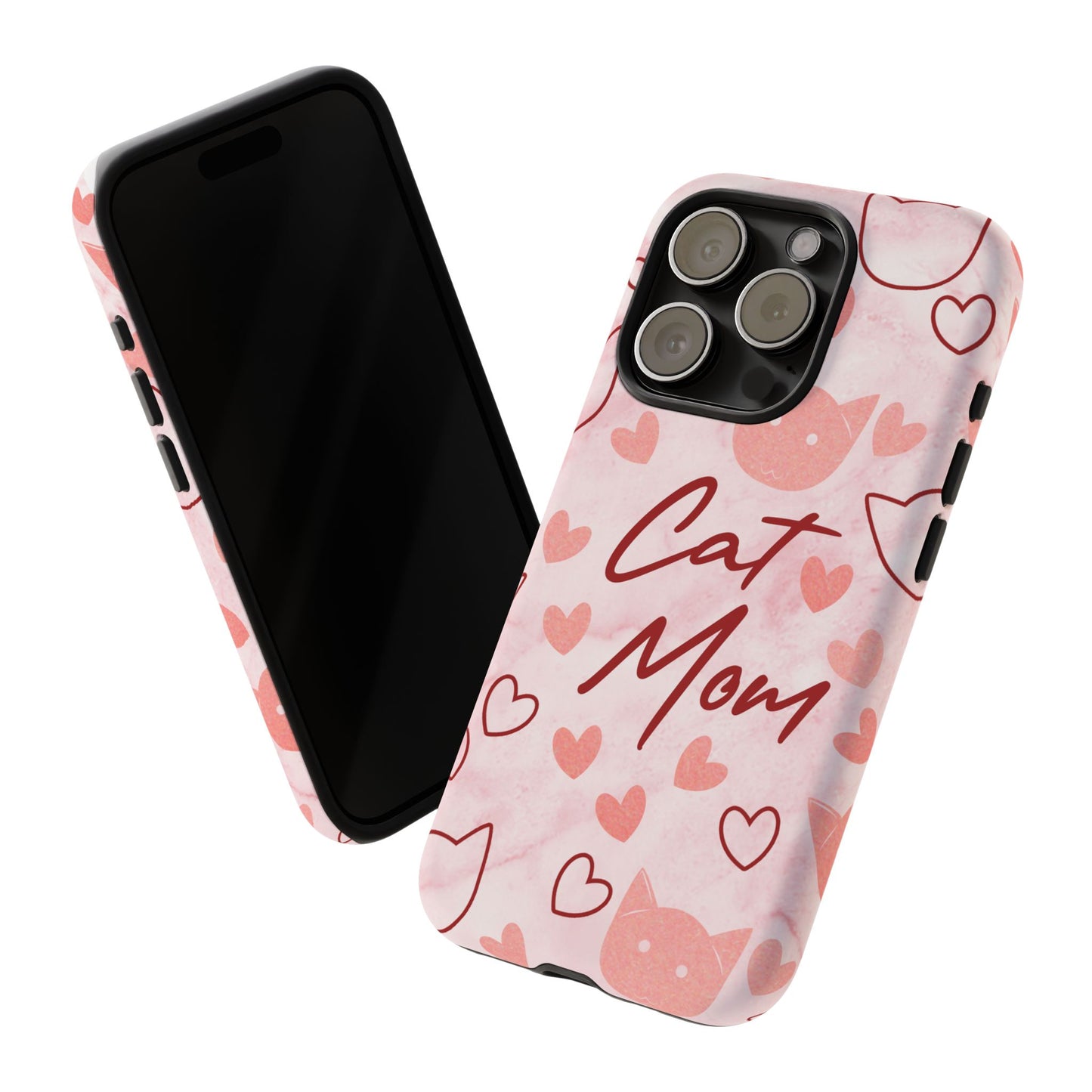 Cat Mom Phone Case - Cute Heart Design for Cat Lovers