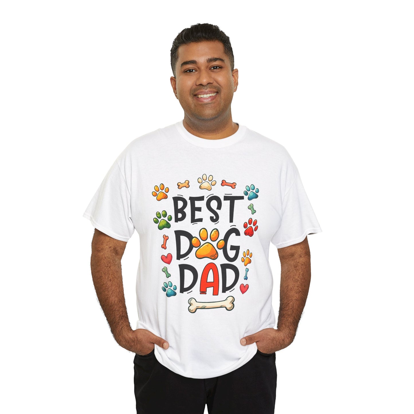 Best Dog Dad Heavy Cotton Tee | Perfect Gift for Dog Lovers