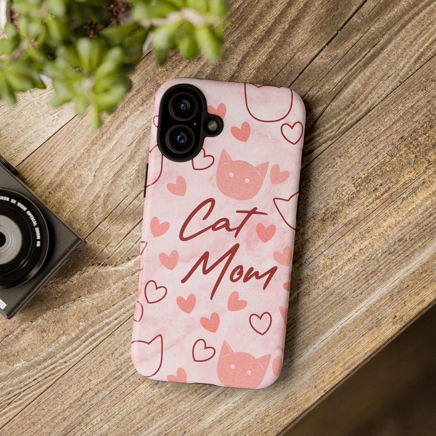 Cat Mom Phone Case - Cute Heart Design for Cat Lovers