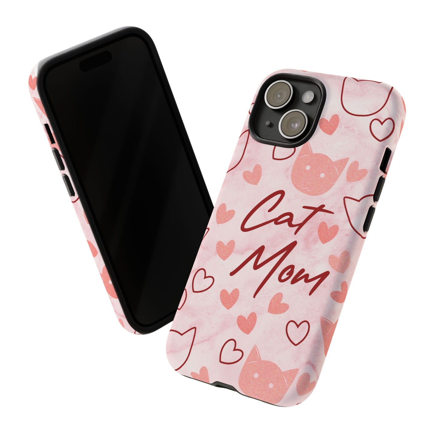 Cat Mom Phone Case - Cute Heart Design for Cat Lovers