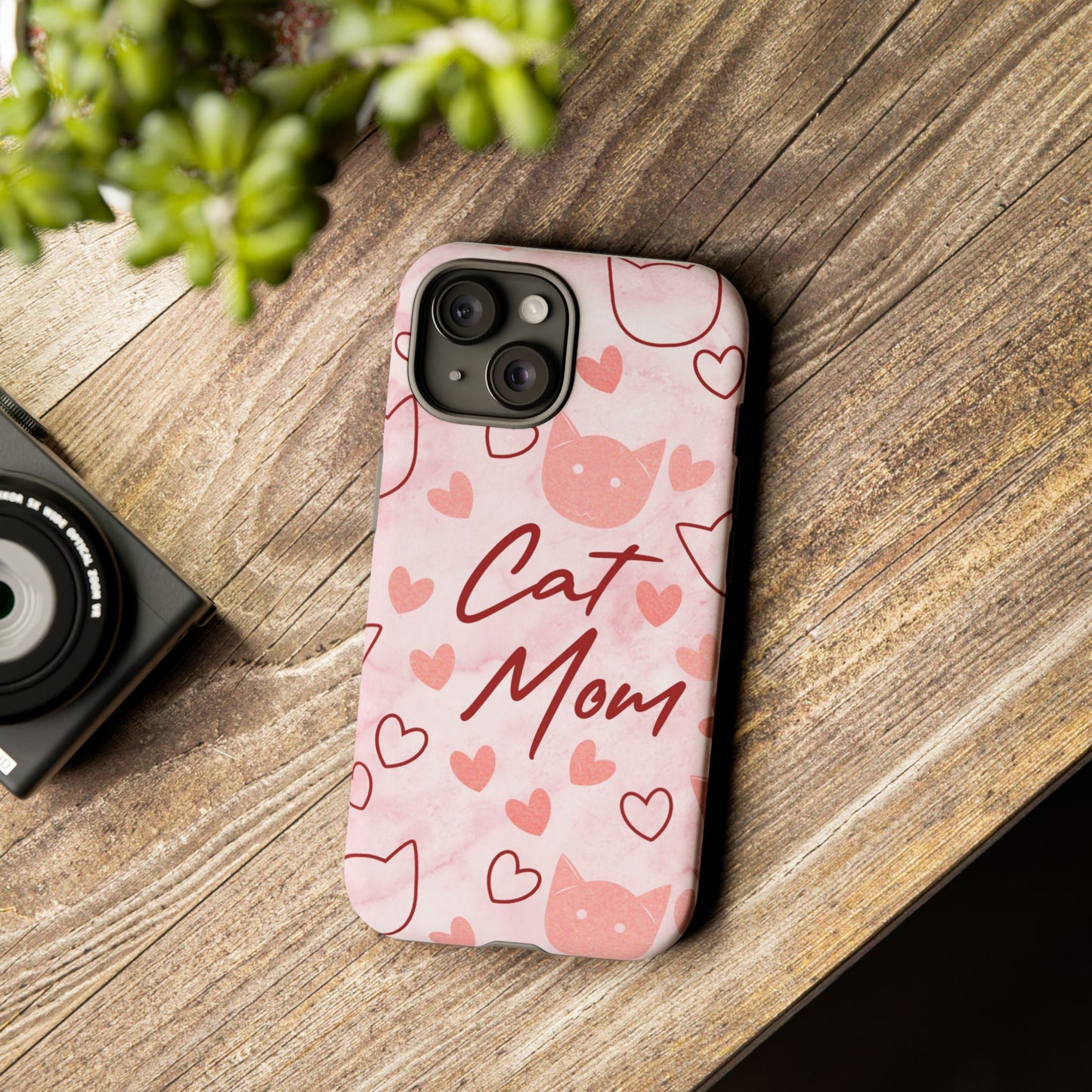 Cat Mom Phone Case - Cute Heart Design for Cat Lovers