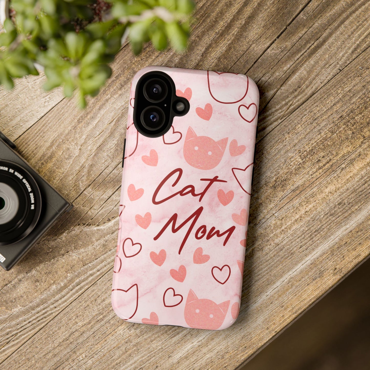 Cat Mom Phone Case - Cute Heart Design for Cat Lovers