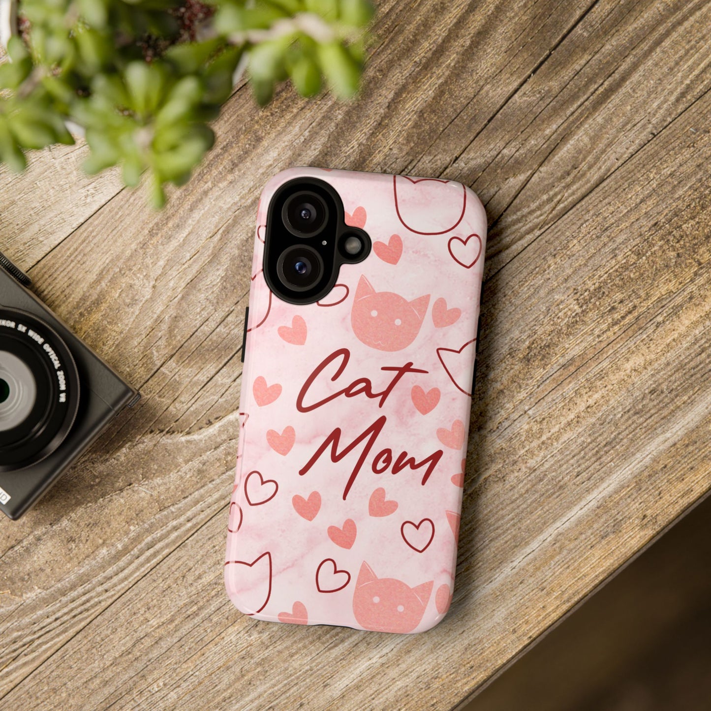 Cat Mom Phone Case - Cute Heart Design for Cat Lovers