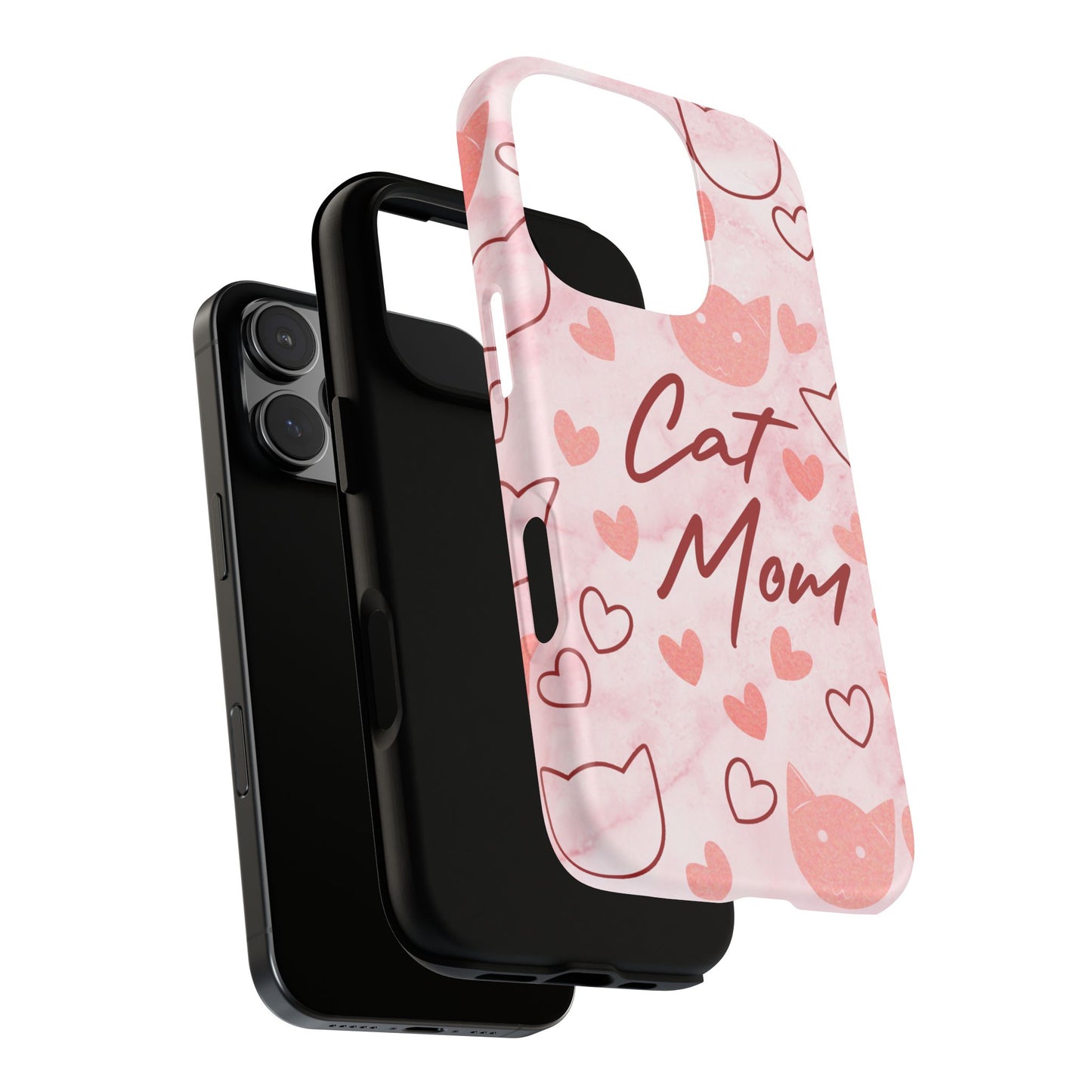 Cat Mom Phone Case - Cute Heart Design for Cat Lovers