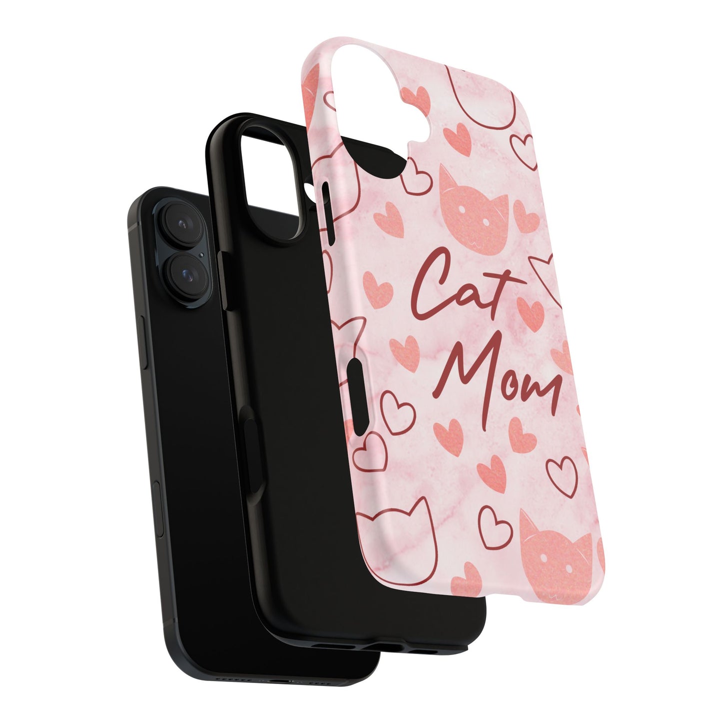 Cat Mom Phone Case - Cute Heart Design for Cat Lovers