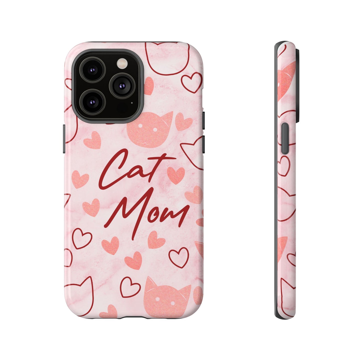 Cat Mom Phone Case - Cute Heart Design for Cat Lovers