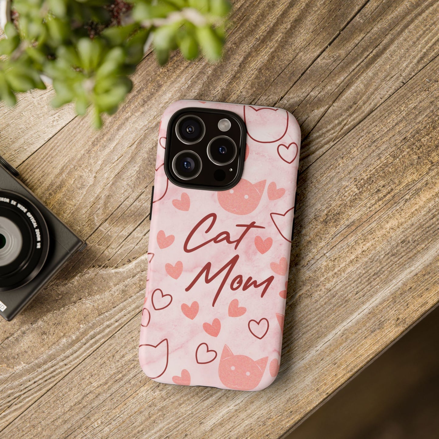 Cat Mom Phone Case - Cute Heart Design for Cat Lovers