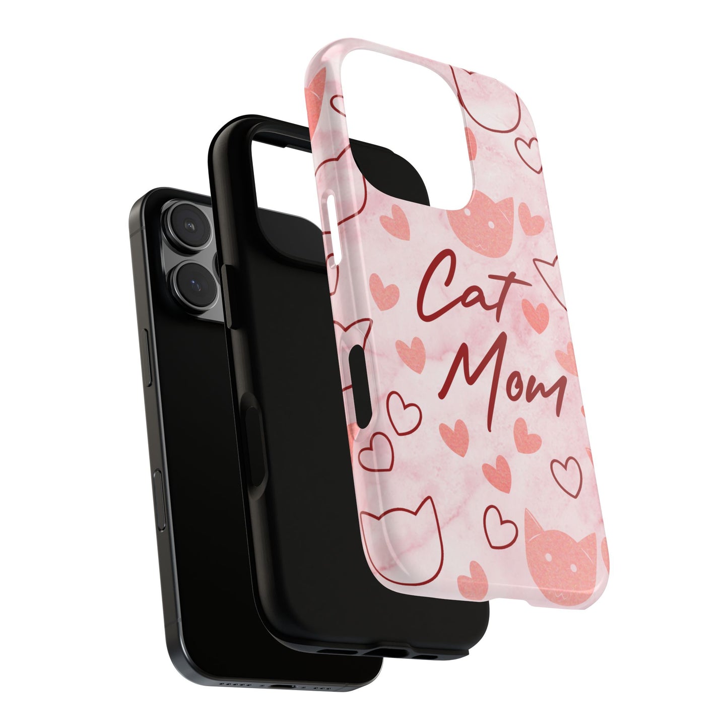 Cat Mom Phone Case - Cute Heart Design for Cat Lovers