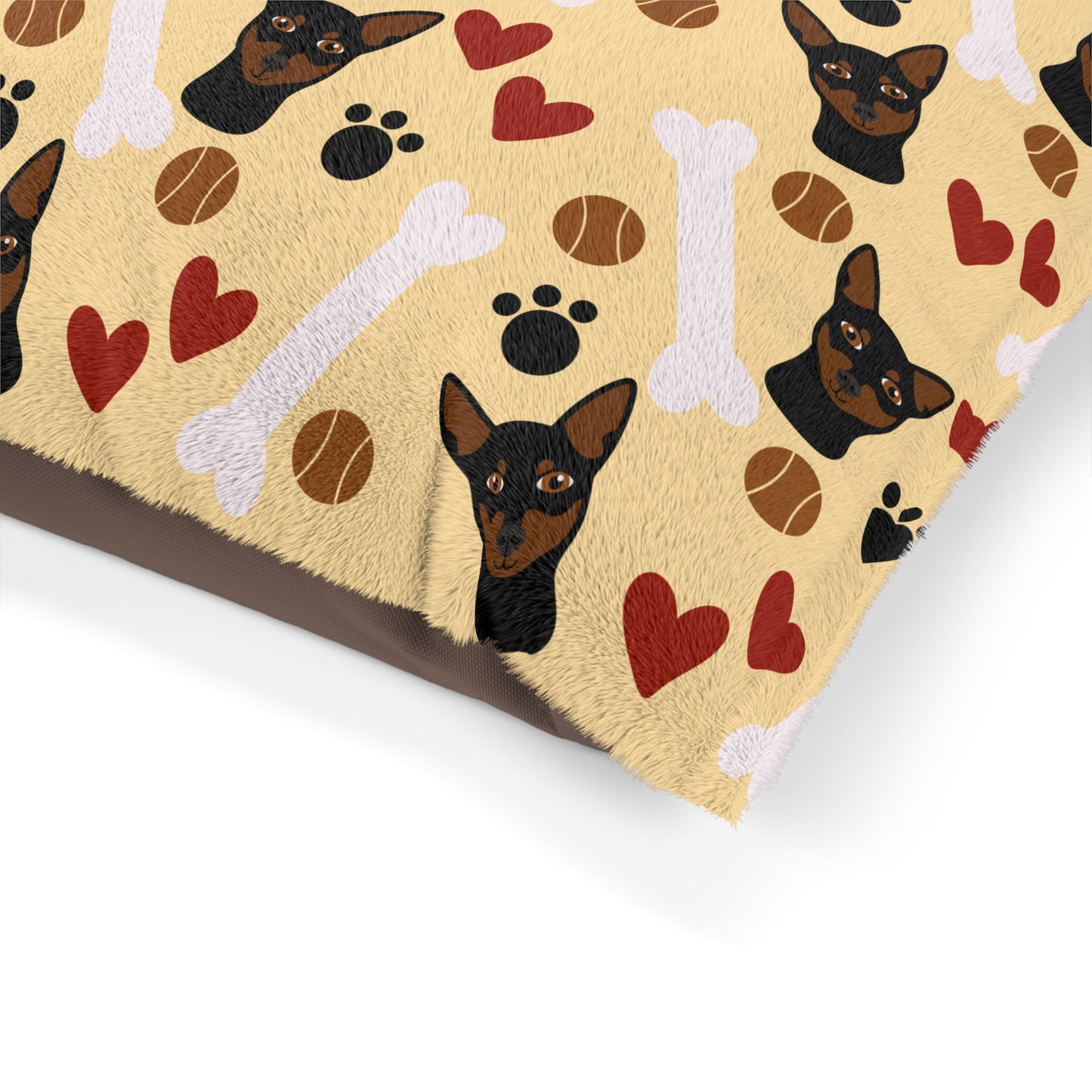 Charming Dog Bed with Hearts & Bones Pattern for Pet Lovers