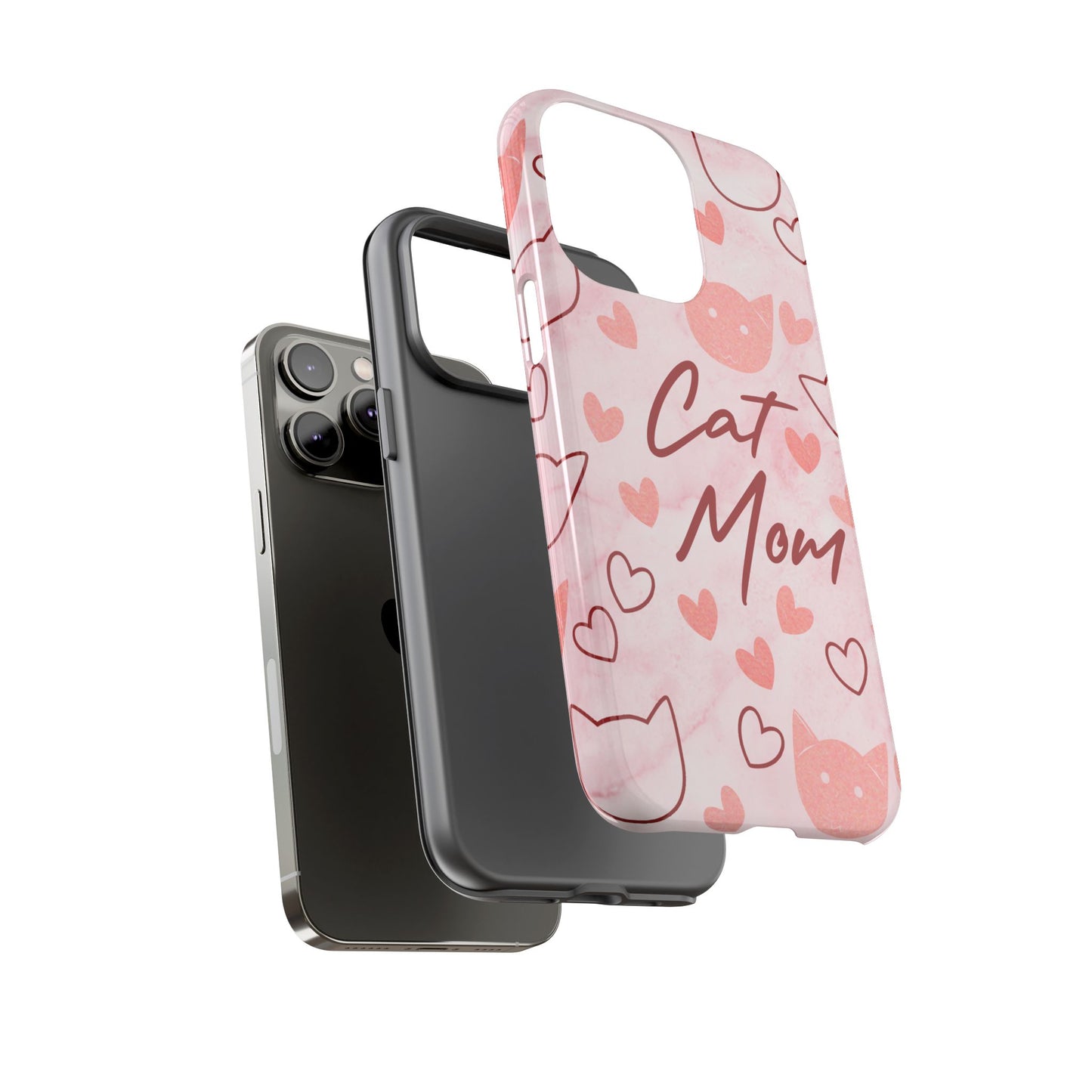 Cat Mom Phone Case - Cute Heart Design for Cat Lovers