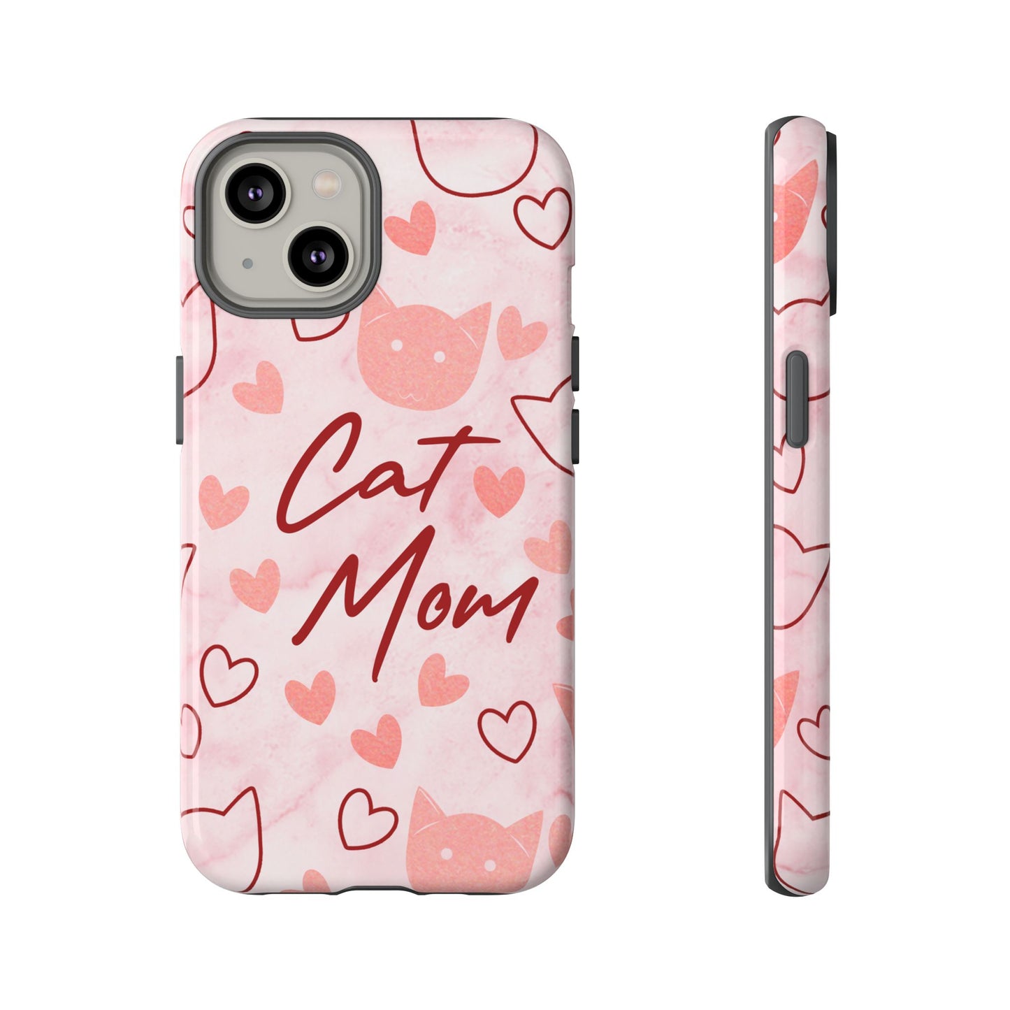 Cat Mom Phone Case - Cute Heart Design for Cat Lovers