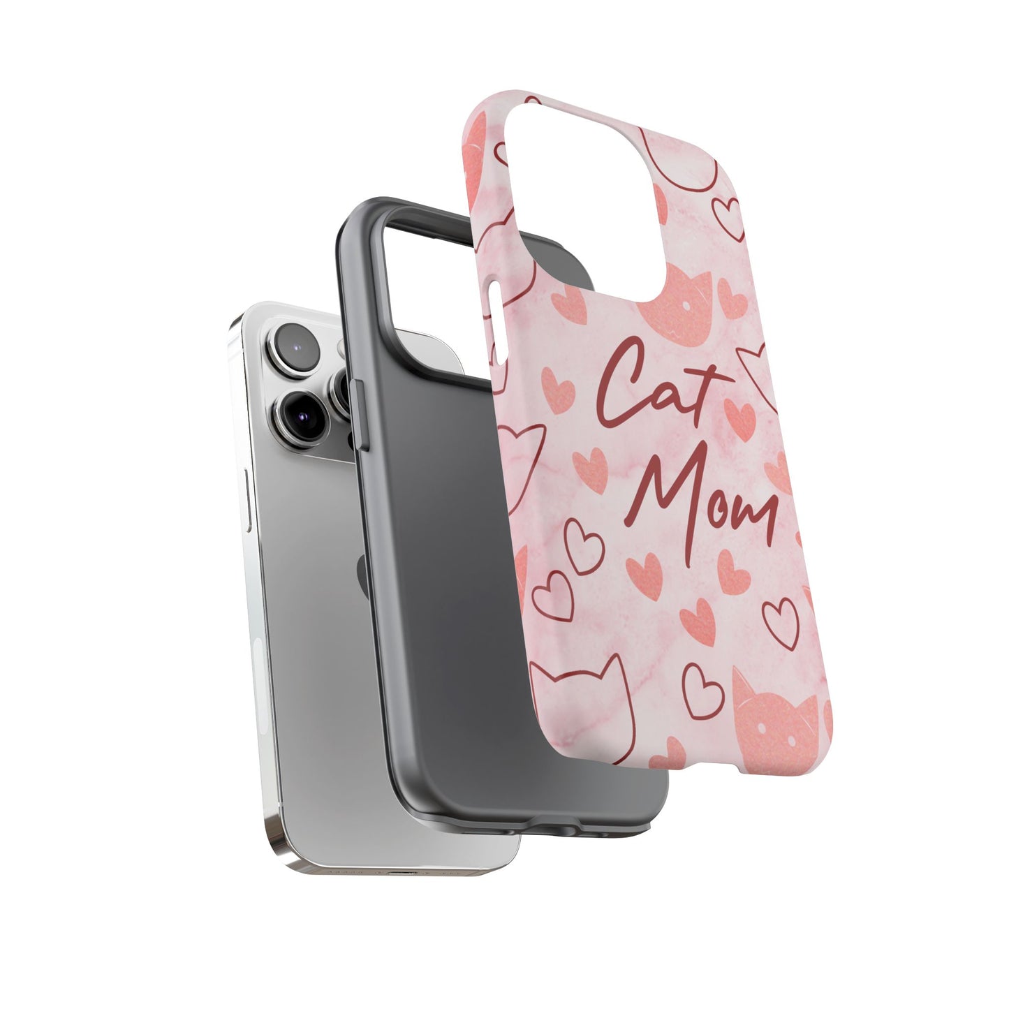 Cat Mom Phone Case - Cute Heart Design for Cat Lovers