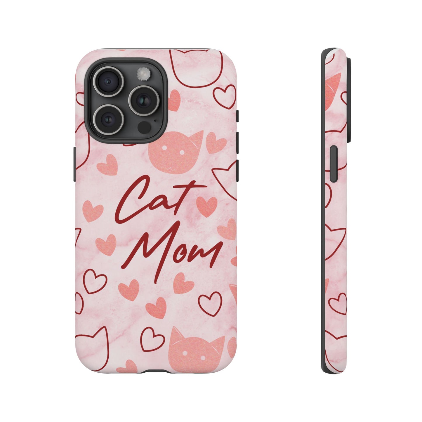 Cat Mom Phone Case - Cute Heart Design for Cat Lovers