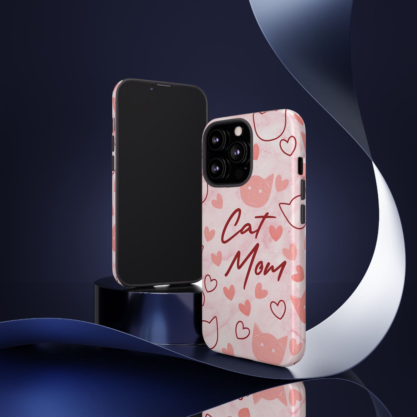 Cat Mom Phone Case - Cute Heart Design for Cat Lovers