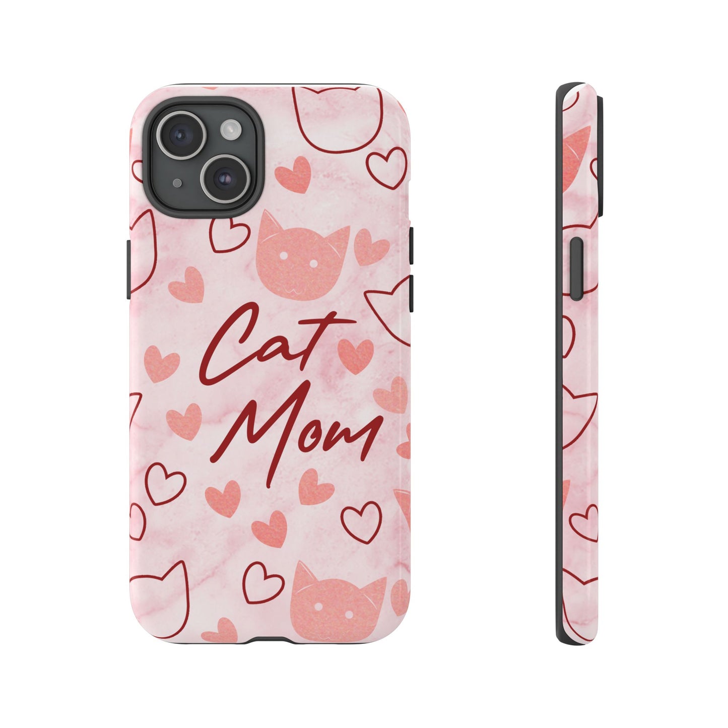 Cat Mom Phone Case - Cute Heart Design for Cat Lovers