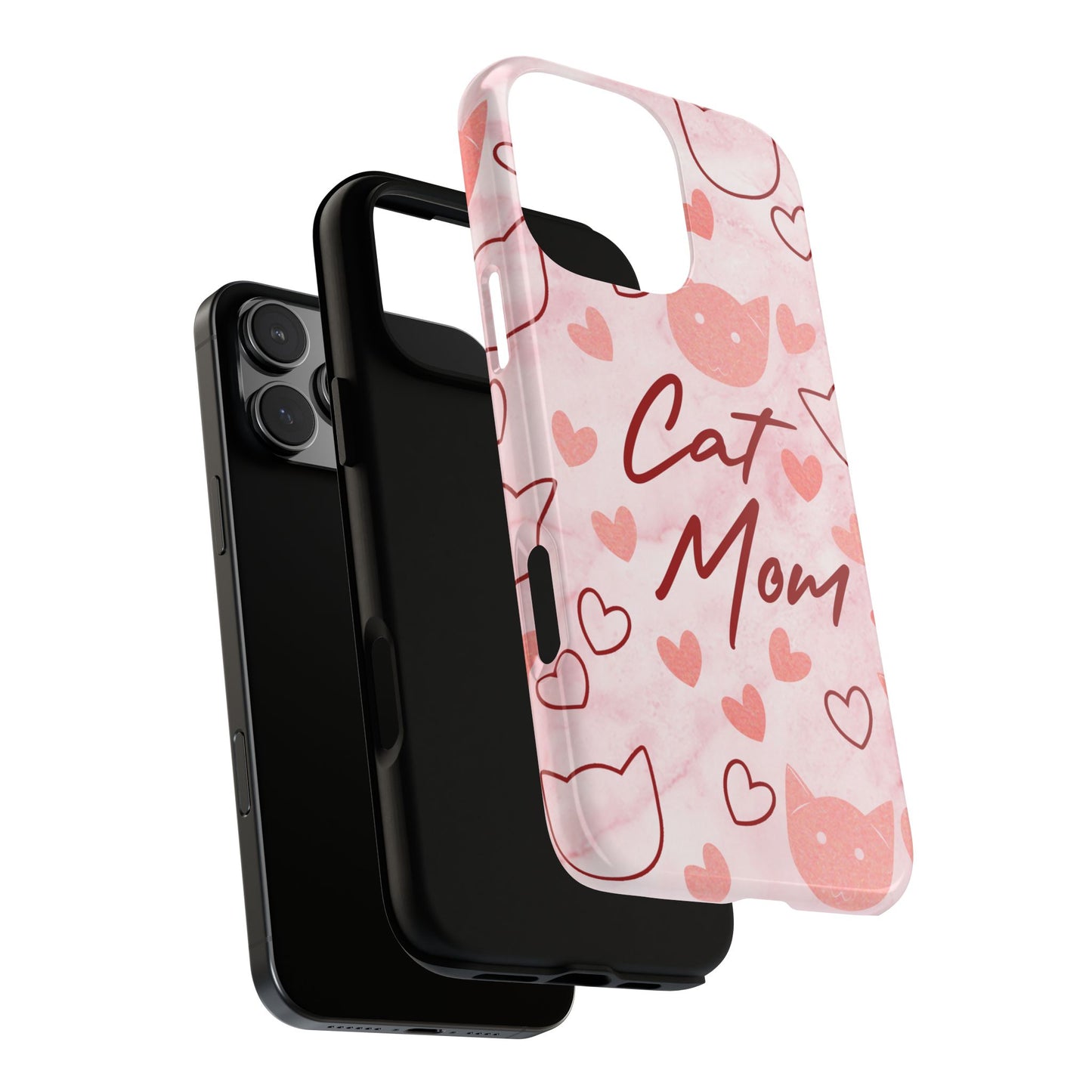 Cat Mom Phone Case - Cute Heart Design for Cat Lovers