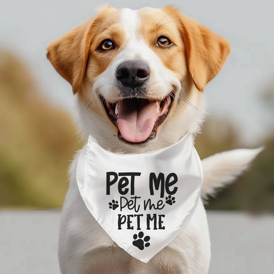 Cute 'Pet Me' Pet Bandana Collar for Dogs