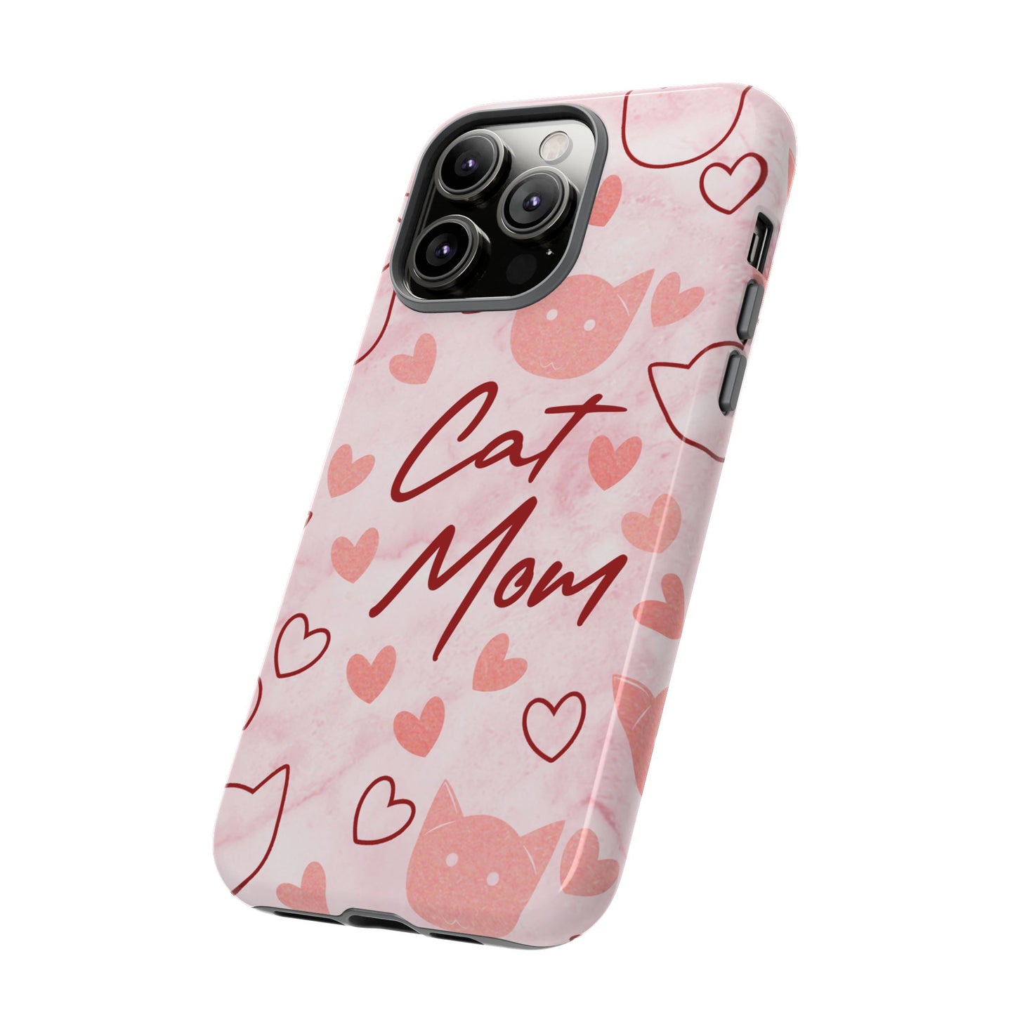 Cat Mom Phone Case - Cute Heart Design for Cat Lovers