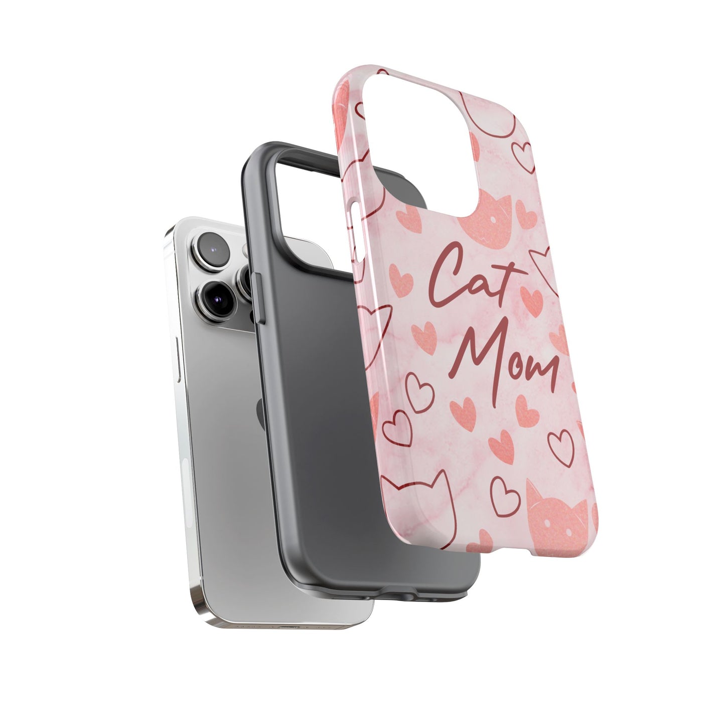 Cat Mom Phone Case - Cute Heart Design for Cat Lovers