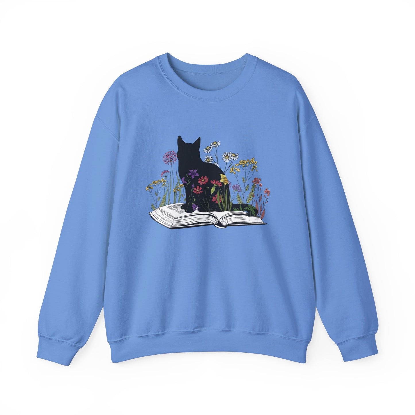 Cat Lover's Cozy Sweatshirt - Floral Book Design