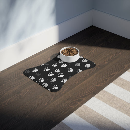 Stylish Pet Feeding Mat with Paw Print Design – Durable & Non-Slip